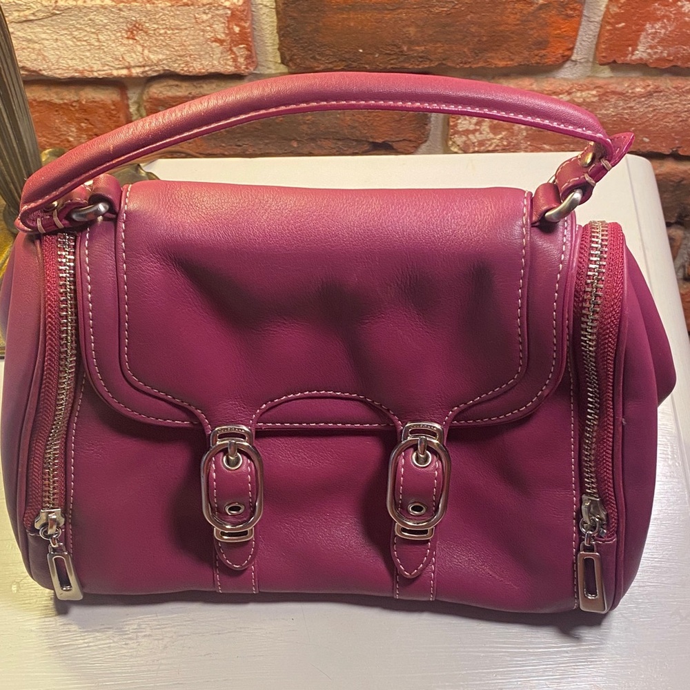 Cole Haan Magenta Leather Top-Handle Satchel